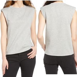 Vero Moda Shoulder Pads Sleeveless Top, NWT, light heather gray, M